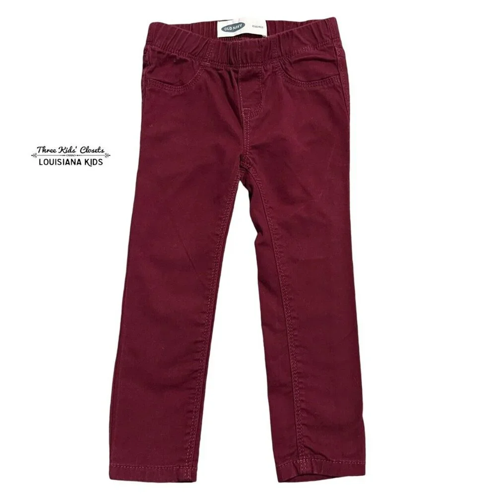 Old Navy 3T Maroon Jeggings Jeans
